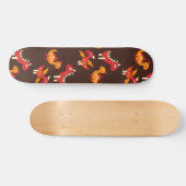 Donkerbruin rood en Oranje verrijkte dinosaurussen Skateboard (Horizontaal)
