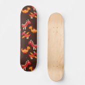 Donkerbruin rood en Oranje verrijkte dinosaurussen Skateboard (Voorkant)
