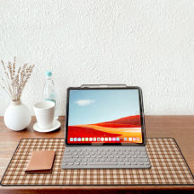 Donkerbruin ruitpatroon bureau mat