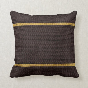 Donkerbruin Rustic Burlap Jute Achtergrond Kussen