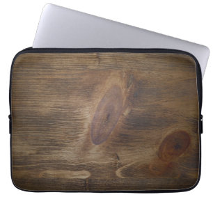 Donkerbruin Rustic Wood: 13 inch ALLEEN Laptop Sleeve
