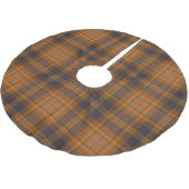 Donkerbruin Sinaasappel Violet Tartan Plaid Christ Kerstboom Rok (Gekanteld)