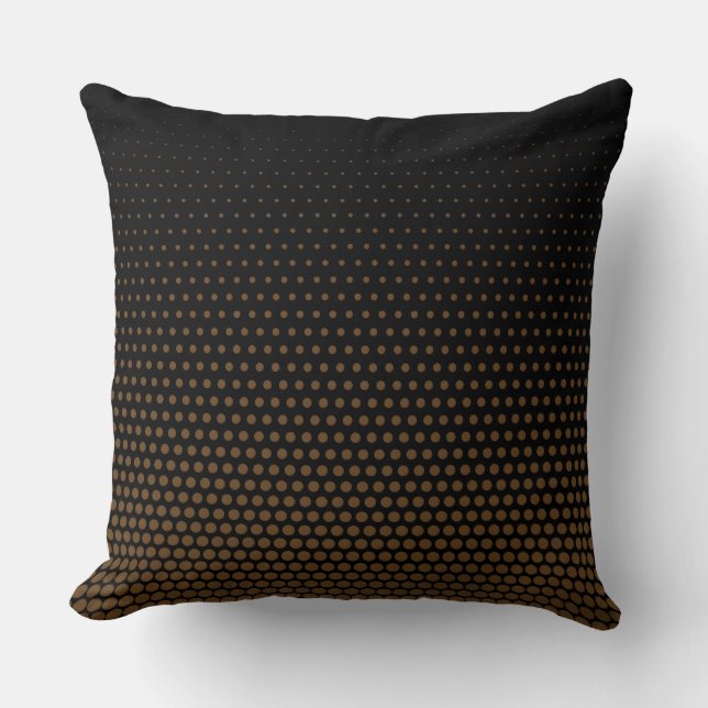 Donkerbruin Stippen Modern Black Kussen (Voorkant)