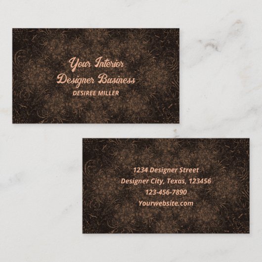  donkerbruin Waterverf Antiek textuur Visitekaartje (Voorkant / Achterkant)