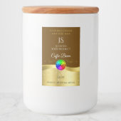 Donkerbruin Wavy Gold Logo Monogram Productlabel Voedselcontainer Etiket (Voorkant)