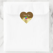 Donkerbruin Wavy Goud met Logo Monogram Bedankt Hart Sticker (Tas)
