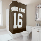 Donkerbruin Wit Sport Jersey Team Jersey Douchegordijn (In situ)