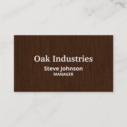 Donkerbruin Woodgrain look Professional Visitekaartje (Voorkant)