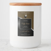 Donkerbruin Zwart Wavy Silver Hearts Product Label Voedselcontainer Etiket (Voorkant)