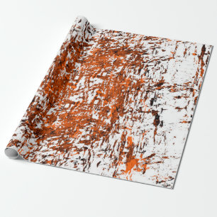 Donkerbruine achtergrond. Zwart wit sinaasappel o Cadeaupapier