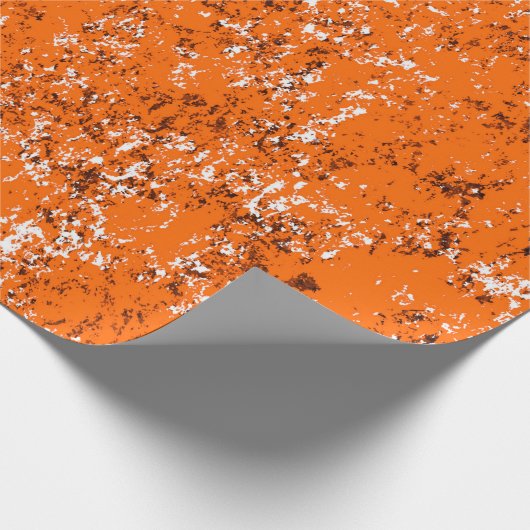 Donkerbruine achtergrond. Zwart wit sinaasappel o Cadeaupapier (Hoek)