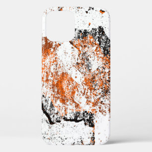 Donkerbruine achtergrond. Zwart wit sinaasappel o Case-Mate iPhone Case