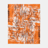 Donkerbruine achtergrond. Zwart wit sinaasappel o Fleece Deken (Voorkant)