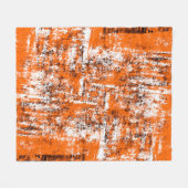 Donkerbruine achtergrond. Zwart wit sinaasappel o Fleece Deken (Voorkant (Horizontaal))