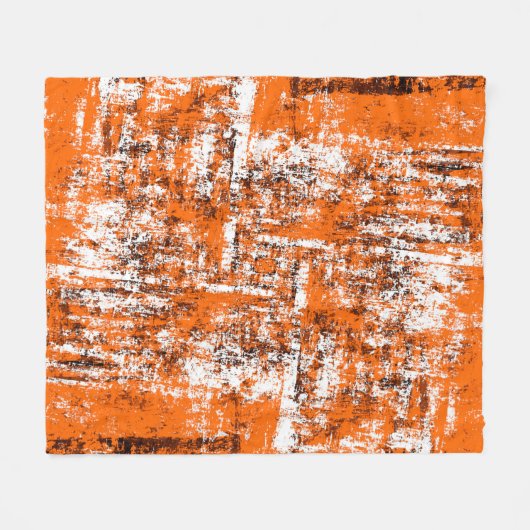 Donkerbruine achtergrond. Zwart wit sinaasappel o Fleece Deken (Voorkant (Horizontaal))