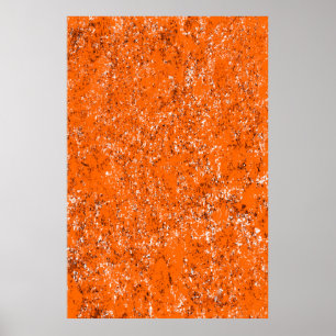 Donkerbruine achtergrond. Zwart wit sinaasappel o Poster