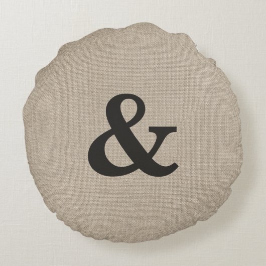 Donkerbruine Ampersand Ronde Sierkussen Rond Kussen (Achterkant)