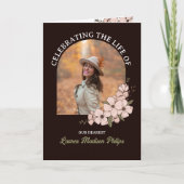 Donkerbruine bloemenboog foto die het leven viert programma (Voorkant)