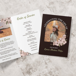 Donkerbruine bloemenboog foto die het leven viert programma