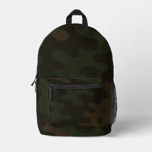 Donkerbruine bosgroene rijke aardse camouflage bedrukte rugzak