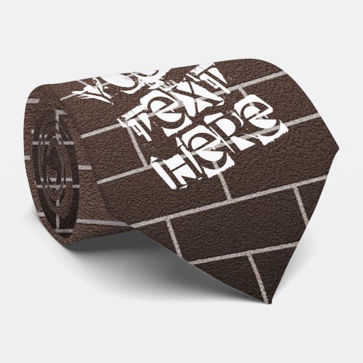 Donkerbruine Brick-Stropdas - Aangepaste tekst Stropdas (Opgerold)