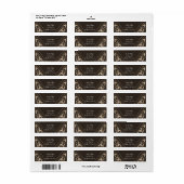 Donkerbruine & Bronzen Bladeren Landelijke Uitnodi Etiket (Full Sheet)