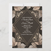 Donkerbruine & bronzen bladeren rustieke herfst ui kaart (Voorkant)