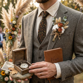 Donkerbruine eikenblad damast stropdas