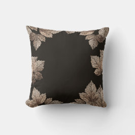 Donkerbruine en bronzen bladeren Rustic Glam Herfs Kussen