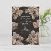 Donkerbruine en bronzen bladeren rustieke herfst u kaart (Staand voorkant)