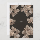 Donkerbruine en bronzen bladeren rustieke herfst u kaart (Achterkant)