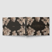 Donkerbruine en bronzen bladeren rustige herfsttro gastenboek (Volledig)
