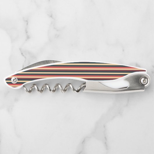  donkerbruine en groene strepen kurkentrekker (Achterkant)