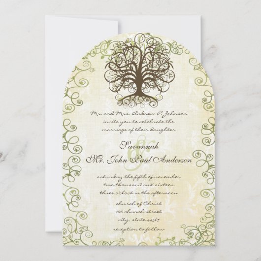 donkerbruine en Moss Green Swirl Kaart (Voorkant)