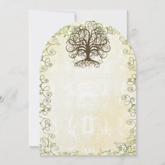 donkerbruine en Moss Green Swirl Kaart (Achterkant)