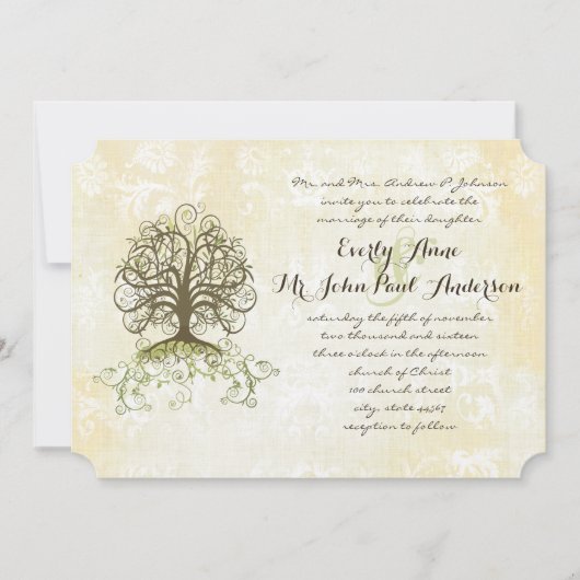   donkerbruine en Moss Green Swirl Kaart (Voorkant)