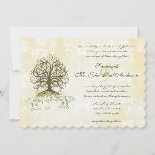   donkerbruine en Moss Green Swirl Kaart (Voorkant)