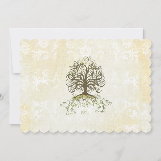 donkerbruine en Moss Green Swirl Kaart (Achterkant)