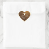 Donkerbruine gouden lijst met logo monogram bedank hart sticker (Tas)