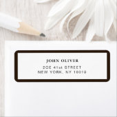 Donkerbruine grens Formele retouradres Etiket (Insitu)