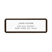 Donkerbruine grens Formele retouradres Etiket (Voorkant)