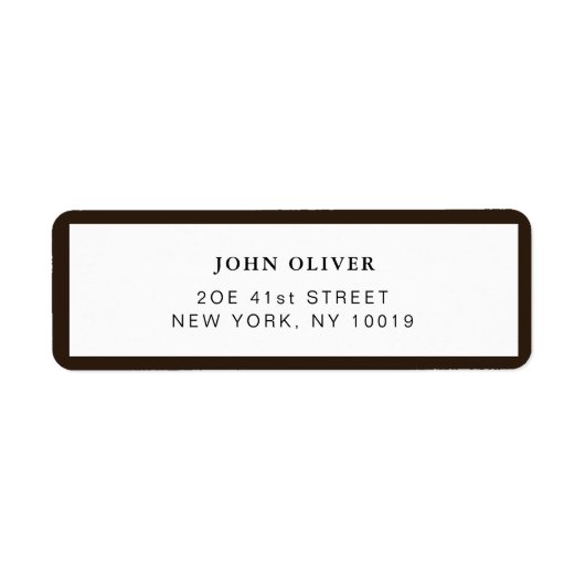 Donkerbruine grens Formele retouradres Etiket (Voorkant)