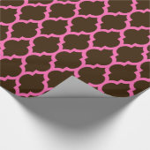 Donkerbruine hete roze Marokkaanse #4 Cadeaupapier (Hoek)