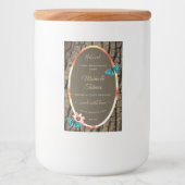 Donkerbruine houten korrels, vlekvaten voedselcontainer etiket (Voorkant)