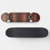 Donkerbruine houten textuur persoonlijk skateboard (Horizontaal)