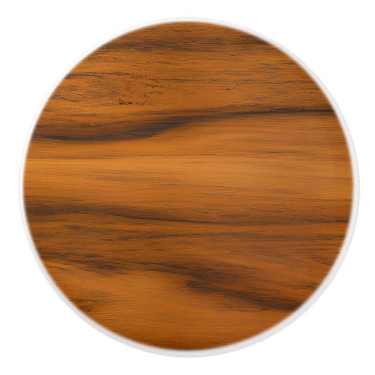 Donkerbruine houttextuur print keramische knop (Voorkant)