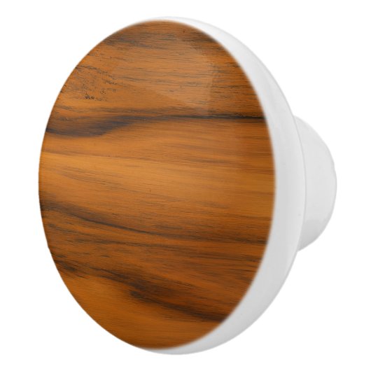 Donkerbruine houttextuur print keramische knop (Rechts)