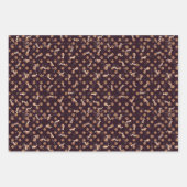 Donkerbruine kerstkleuren op inpakpapier vel (Voorkant 3)