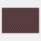 Donkerbruine kerstkleuren op inpakpapier vel (Voorkant 2)