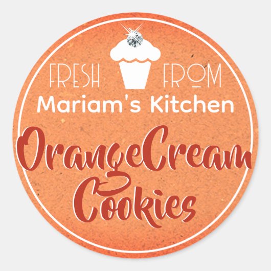 donkerbruine kraftpapier, koekjesbakkerijlabel ronde sticker (Voorkant)